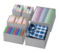 Yimomoyi Drawer Organiser for Malm Chest of Drawers, Set of 6 Foldable Storage Box, Fabric, Organiser System Wardrobe for Baby Clothes, Bra, Underwear, Socks