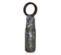 Yimuzche Bling Diamond Wine Mesh Bag, Bottle Carrier for Party | Rhinestone wine gift bag with acrylic ring handle, for 750ml wine & champagne