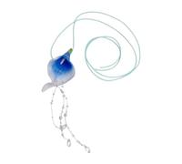Yimuzche Necklaces Flower for Women, Calla Lily Flowers Choker Necklace Colorful Adjustable, Ribbon Wrap Pearl Crystal Tassel Jewelry Gifts (Blue)