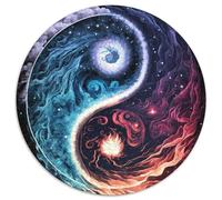 Yin And Yang 1000-Piece Jigsaw Puzzle Round Puzzle 1000 Pieces Jigsaw for Home Decor, Ideal Christmas & New Year Gift for Teenagers 67.5x67.5cm