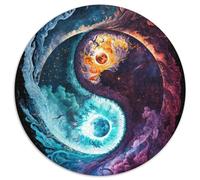 Yin And Yang 1000 Pieces Puzzle Gifts Round Jigsaw Puzzles 1000 Pieces for Adults for Home Decor, Brain Training 67.5x67.5cm
