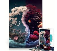 Yin And Yang Balance Adult Jigsaw1000 Pieces Cognitive Train Game Tight Interlock No Gaps Calming Mental Break Activity (38x52cm)