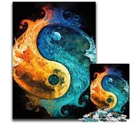 Yin And Yang Balance Jigsaw Puzzle 1000 Pieces Wooden Jigsaw Puzzles for Adults Relaxing Entertainment Home Decor 1000 PCS(75x50cm)