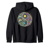Yin and Yang Balance. Tai Chi, Qi Gong, Reiki Flow, Colorful Zip Hoodie