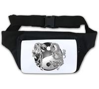 Yin and Yang Chinese Dragon Fire Symbol Tiger Waist Bag Fanny Pack White
