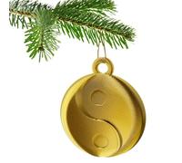 Yin and Yang Christmas Tree Bauble Decoration Ornament For Christmas Xmas Noel (Gold)