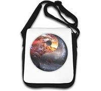 Yin and Yang Cosmic Nebula Art Shoulder Bag White