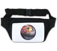 Yin and Yang Cosmic Nebula Art Waist Bag Fanny Pack White