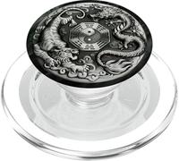 Yin And Yang Dragon And Tiger Aesthetic Graphic PopSockets PopGrip for MagSafe