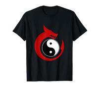 Yin And Yang Dragon Fantasy Asian Magic Myth Red Gift T-Shirt
