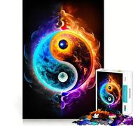 Yin And Yang Four Elements 1000 Piece Jigsaws for Adults Mind Train Fun Premium Laser Cut Quality Relaxing Indoor Group Activity (50x75cm)