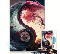 Yin And Yang Harmony 1000 Piece Jigsaw Puzzles Memory Train Fun Smooth Burr Free Surface Entertaining Challenge for Spare Time (38x52cm)