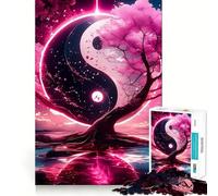 Yin And Yang Harmony 1000-piece Jigsaw Puzzles Think Exercise Game Tight Interlock No Gaps Interactive Brain Challenge for Home (50x75cm)