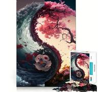 Yin And Yang Harmony Adults 1000 Piece Jigsaw Puzzle Focus Memory Game Zero Gap Compact Fun for Family Game Time (50x75cm)
