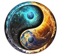 Yin And Yang Jigsaw Puzzles for Adults, 1000 Piece 1000 Piece Round Jigsaw Birthday Gift Idea, Challenging Brain Teaser Game 67.5x67.5cm