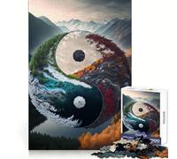 Yin And Yang Landscape 1000 Piece Jigsaw Puzzle for Teenagers Clear Thinking Leisure Activity Firm Interlock (38x26cm)