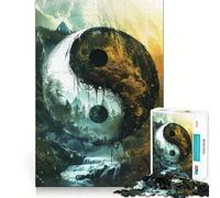 Yin And Yang Landscape 1000 Piece Jigsaws for Adults Think Training Play Tight Lock No Loose Pieces Unique Gift for Stress Relief (38x26cm)