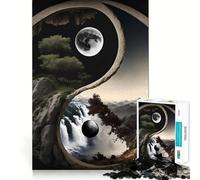 Yin And Yang Landscape Adult Jigsaw1000 Pieces Cognitive Boost Game No Gap Tight Fitting Design Birthday Gift Brain Teaser Toy (38x26cm)