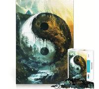 Yin And Yang Landscape Jigsaw Puzzles 1000 Mind Skill Play Premium Laser Cut Quality Quiet Time Mind Exercise at Home (50x75cm)