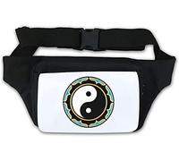 Yin and Yang Lotus Balance Waist Bag Fanny Pack White