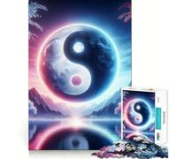 Yin And Yang Moon Jigsaw for Adults 1000 Pieces Think Skill Game High Precision Die Cut Entertaining Challenge for Spare Time (38x52cm)
