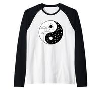 Yin and Yang Sun and Moon Symbol Night and Harmony Raglan Baseball Tee