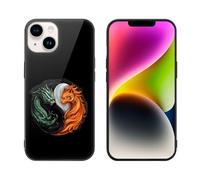 Yin And Yang Tiger Dragon Printed Phone Case Unisex Cute Trendy Glass Cellphone Protective Cover Compatible with iPhone 14/14 Pro/14 Pro Max/14 Plus