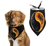 Yin And Yang Total Solar Eclipse Dog Bandana Puppy Cat Scarfs Bibs Washable Triangle Kerchief Pet Gifts