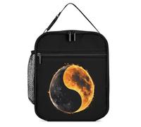 Yin and Yang Total Solar Eclipse Lunch Bag Insulated Bento Box Tote Bags Portable Lunchbag for Women Men Work Picnic