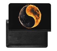 Yin and Yang Total Solar Eclipse Passport Holder Travel Wallet Cover Case with Card Slot Organiser for Men Women