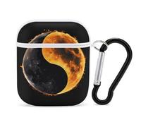 Yin And Yang Total Solar Eclipse PC Headphone Case for AirPods 1 And 2 Earphone Cover Earbuds Accessories with Keychain