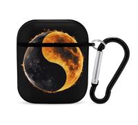 Yin And Yang Total Solar Eclipse PC Headphone Case for AirPods 1 And 2 Earphone Cover Earbuds Accessories with Keychain