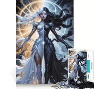Yin And Yang Warrior Woman 1000 Piece Jigsaw Brain Skill Game High Precision Die Cut Fascinating Hobby for Idle Moments (38x52cm)