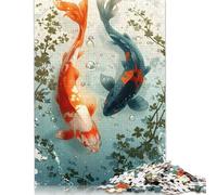Yin And Yank Koi Fish Puzzle Difficult Challenge 100 Percent Recycled Cardboard Jigsaw Puzzle for Adults Teen 1000pcs (75x50cm)