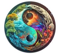 Yin-yang 1000 Piece Circular Jigsaw Creative Seeking A Challenging And Relaxing Activity Games for Adults And Kids 1000pcs (67.5x67.5cm)