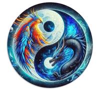 Yin-yang 1000 Piece Jigsaw Puzzle for Kids And Adults Tai Chi Brainteasing Jigsaws Challenge Games Fun Present & Activity 1000pcs (67.5x67.5cm)