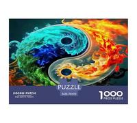 Yin-yang 1000 Piece Jigsaw Puzzles Fun Challenging Modern Tai Chi Educational Game Beautiful Decoration Suitable for Children & People Aged 14+ 70x50cm/1000pcs