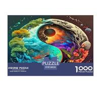 Yin-yang 1000 Piece Jigsaw Puzzles Fun Challenging Modern Tai Chi Educational Game Creativity & Gift Giving For Children And Adults Aged 14 And Over 38x26cm/1000pcs