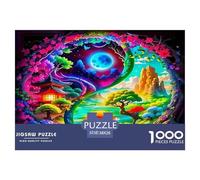 Yin-yang 1000 Piece Jigsaw Puzzles Fun Challenging Modern Tai Chi Puzzles Game Beautiful Decoration Suitable for Children & People Aged 14+ 38x26cm/1000pcs