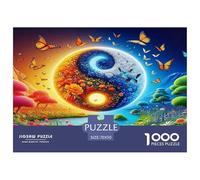 Yin-yang 1000 Piece Jigsaw Puzzles Fun Challenging Modern Yin-Yang's Harmonious Duality Classic Educational Games for The Whole Gifts for Adults And Kids Age 70x50cm/1000pcs