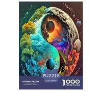Yin-yang 1000 Piece Jigsaw Puzzles Fun Challenging Modern Yin-Yang's Harmonious Duality Classic Educational Games for The Whole Gifts Suitable for Children & People Aged 14+ 70x50cm/1000pcs