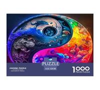 Yin-yang 1000 Piece Jigsaw Puzzles Fun Challenging Modern Yin-Yang's Harmonious Duality Puzzles Game for The Whole Gifts Suitable for Children & People Aged 14+ 52x38cm/1000pcs