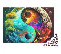 Yin-yang 1000 Piece Puzzles Beautiful View Earth Yin Yang Wall Decoration Educational Game for Men And Women Challenging Jigsaw Jigsaw Puzzles for Adults 70x50cm/1000pcs