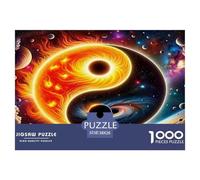 Yin-yang 1000 Pieces Jigsaw Puzzles with Paper Art Perfect for Relaxation Families Fit Stunning Puzzle 38x26cm/1000pcs