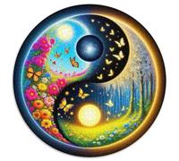 Yin-yang 1000 Pieces Jigsaws 3D High Definition Round Puzzles Jigsaw Puzzles Creative Unique Challenge Games 1000pcs (67.5x67.5cm)