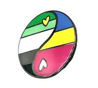 Yin Yang Aromantic Pansexual Pride Love is Love Flag Metal Gender Enamel Pin Badge