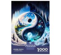 Yin Yang Balance 1000 Piece Jigsaw Puzzle Paper for Adults Cave Landscape Night Relaxation Focus Home Decoration Gift 38x26cm/1000pcs