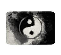 Yin Yang Bathroom Rugs Boho Trippy Bath Rugs for Shower Tub for Kids Tradition Pattern Bath Mats for Bathroom Non-slip Psychedelic Peace Sign Bath Accossories Ink Art Doormats Floor Mat 20x32 Inch