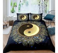 Yin Yang Bedding Set for Kids Boys Girls Teens Boho Trippy Psychedelic Art Gossip Comforter Cover Skin-Friendly Microfiber Bedclothes Decor 3Pcs Duvet Cover With 2 Pillowcase Super King