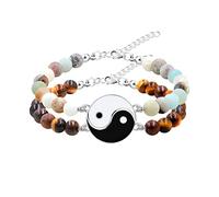 Yin Yang Bracelets Set for Couples Best Friend- His Hers Yinyang Puzzle Bracelets for Men Women, Matching Puzzle Yinyang Bracelets for Mom Dad Y2943-3